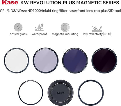 Kase 67mm Magnetic Filters Revolution Plus Master Kit, Includes CPL, ND8/64/1000 - Image 2