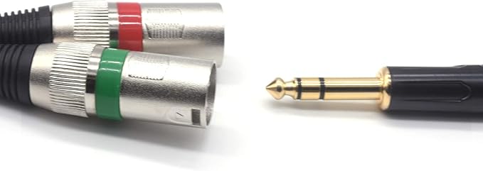 SiYear 10FT 6.35mm (1/4inch) TRS Male Plug to 2 Dual XLR Male Stereo Unbalanced Y Splitter Patch Microphone Cable Cord （3M）
