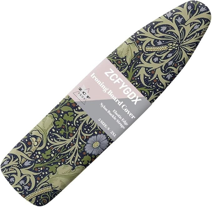 ZCFYGDX William Morris Prints Ironing Board Cover with Elastic Edge 3 Bottom Nylon Buckle Straps Breathable Resist Scorch Staining Suitable for Size-XL Iron Board House Oil Paintings Art Decor
