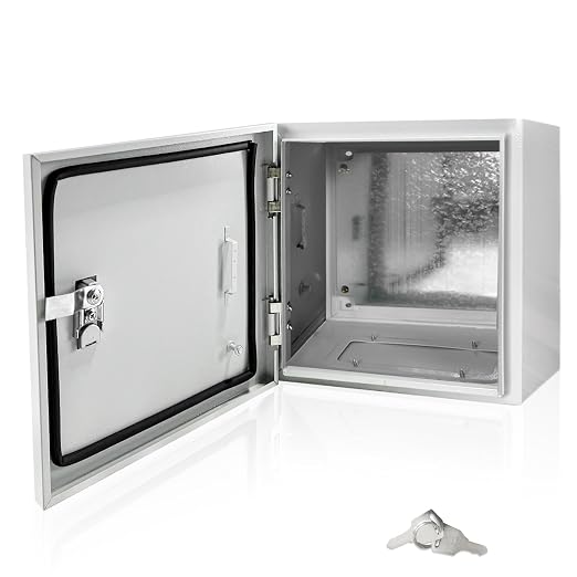 Electrical Box 12 x 12 x 8 Inch Indoor Outdoor Electrical Enclosure Box Steel by Fsehyue