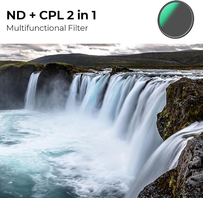 K&F CONCEPT 77mm ND8 Lens Filter and CPL Circular Polarizing Filter 2 in 1 - Image 2