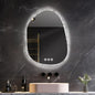 LUVODI Lighted LED Bathroom Mirror: 32”x24”Irregular Stone Pattern Frosted Wall by LUVODI