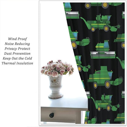 Kids Agriculture Machine Window Curtains, Farm Equipment Tractors Transport - Image 5