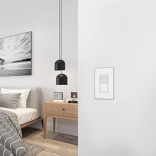 ThunderWay 3 Way Decorator Light Switch with Wall Plates, 15A 120/277V Decora Three Way Electrical Wall Paddle Rocker Switches Replacement, Residential Grade, UL Listed, Glossy White(20 Pack)