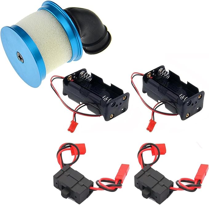 RC Aluminum Capped Air Filter Element Sponge 04104 Upgrade Parts & On/Off Power by ShareGooRC