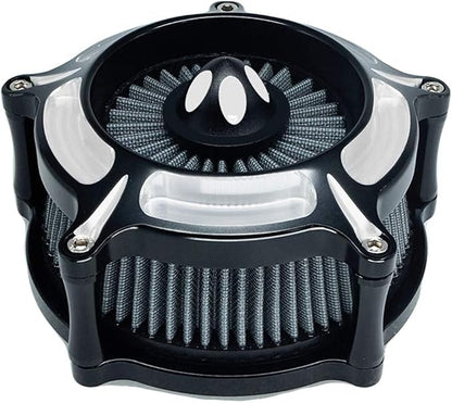 Motorcycle Air Filter Turbine Intake Cleaner Kit Cnc Cut Chrome - Image 2
