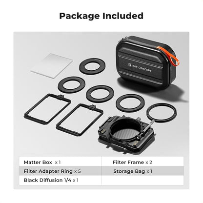 K&F CONCEPT Mini Matte Box +Black Mist 1/4 Filter Kit, DSLR Camera Matte Box - Image 7