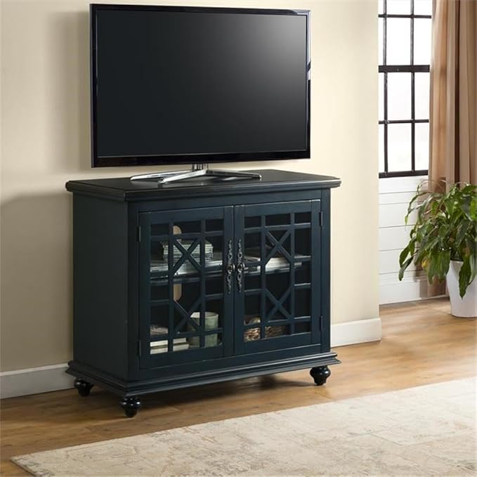 Martin Svensson Home Avalon Small Spaces Accent Cabinet TV Stand, 38" W x 32" H Catalina Blue