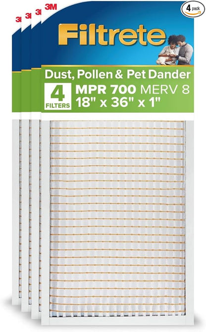 Filtrete 18x36x1 AC Furnace Air Filter, MERV 8, MPR 700, Tough on Pollen by Filtrete