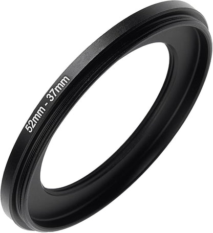52mm to 37mm Step-up Adapter Rings Filter Adapter Black Metal Step Down Filter by Unknown