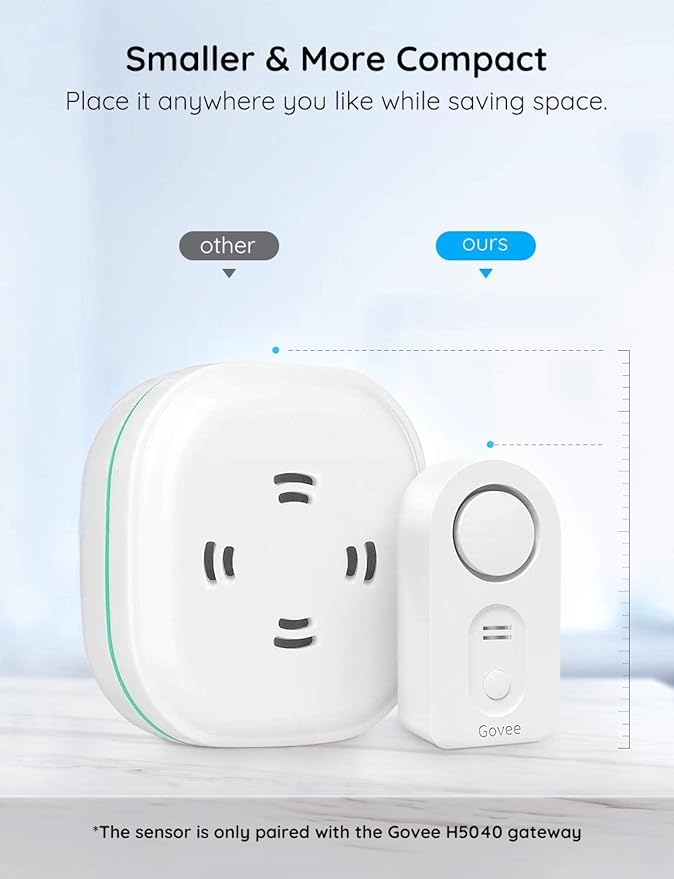Govee Water Leak Detectors 2 Pack, 100dB Adjustable Audio Alarm Sensor, Sensitive Leak and Drip Alert, for Kitchen Bathroom Basement (Cannot Connect to Wi-Fi Directly)