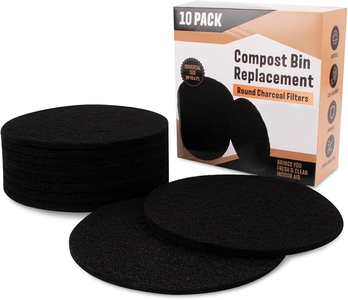 10 Pack Charcoal Filters for Kitchen Compost Bin, Compost Filters for - Image 2