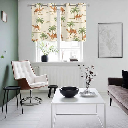 2 Panel Kitchen Cafe Curtains, Date Coconut Tree Sunlight Filtering Nature Air - Image 4