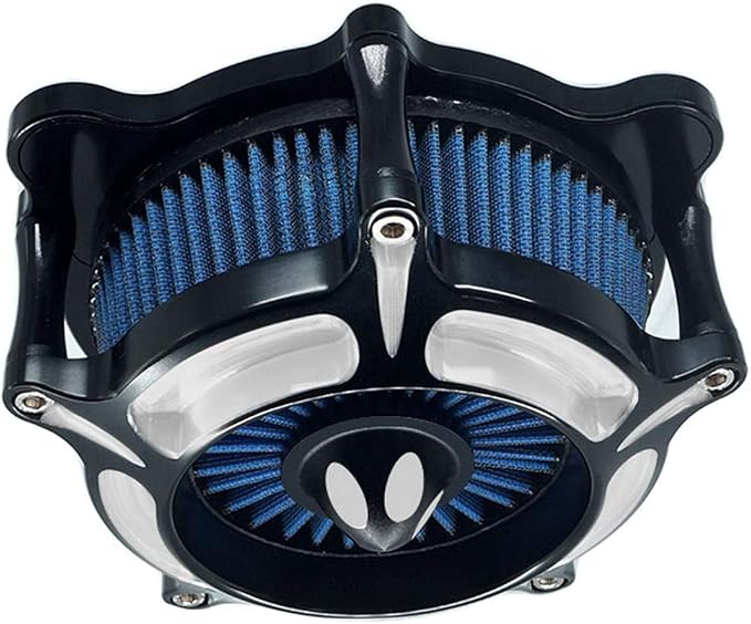 Motorcycle Air Filter Turbine Intake Cleaner Kit Cnc Cut Chrome - Image 3