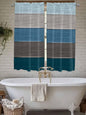 Retro Farm Blue Gray Wood Grain Window Valance Curtains, Rustic Wooden Plank by IDOWMAT