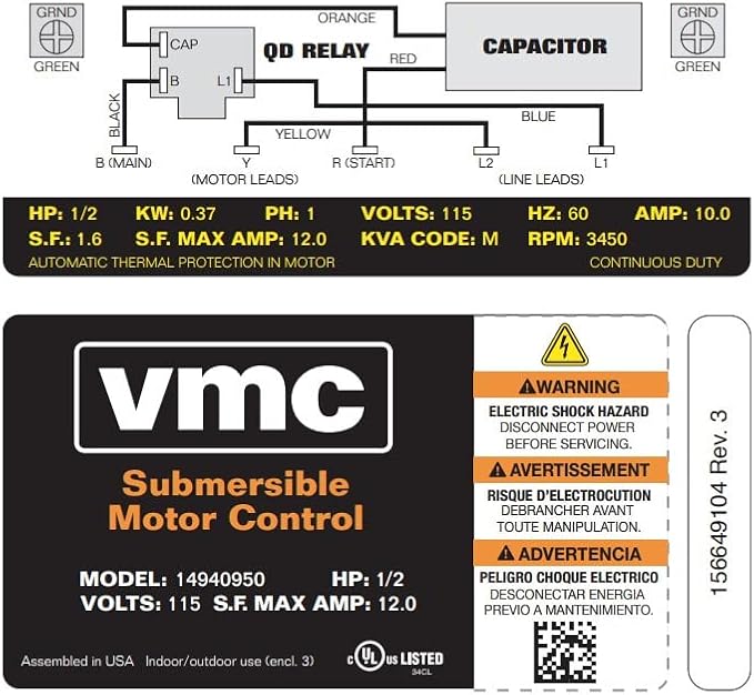 Red Lion RLCB05-115 1/2-HP 115-Volt VMC Control Box - Image 7