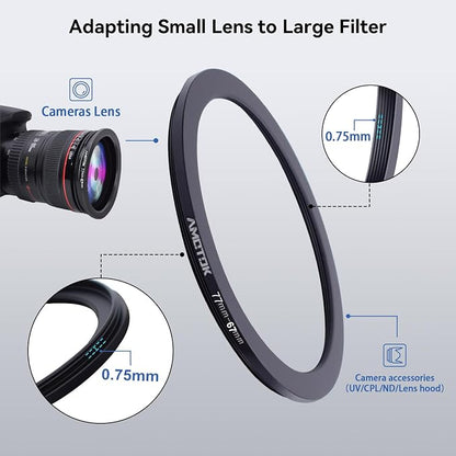 77mm Lens to 67mm Camera Lens Adapter, 77mm to 67mm Filter Step-Down Ring - Image 4