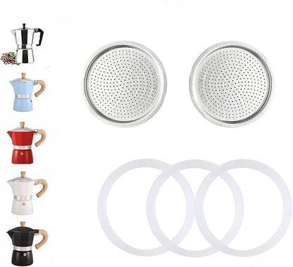 2 Pcs Filter with 3 Pcs Silicone Gasket Seals by Theperfectcombinationofcoffeehomeandhealthylivingmakingeverydayadayofrituals