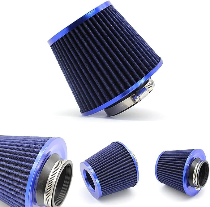 Cone Air Filter 3 Inch Inlet, Clamp-on 76mm/3" Cold Air Intake Filter, Washable by AotoKoop