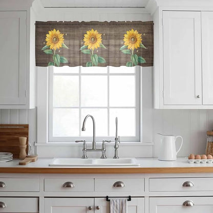 Summer Sunflower Sheer Valance Curtains - Image 2