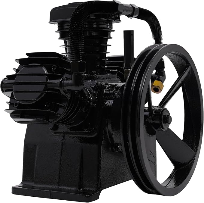Air Compressor Pump Head, 5-HP Single-Stage Inline-Twin Replacement Air - Image 6