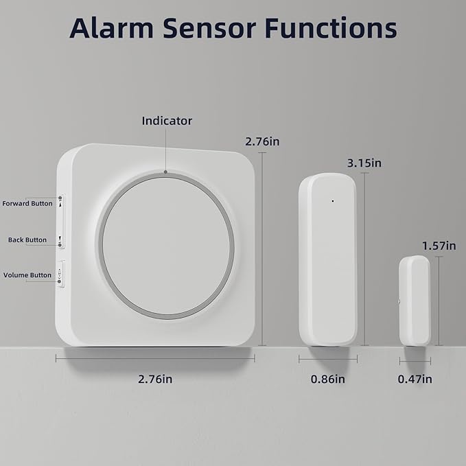 Door Chime, Door Sensor Chime When Door Opens, BITIWEND Door Entry Alarm for Business/Home/Office/Store, 600 FT Range, 32 Chimes 5 Adjustable Volume Door Ringer Alert 1Sensor + 1Receivers White