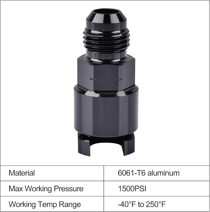 EVIL ENERGY 6AN Male to 3/8" Quick-Disconnect Female EFI Fuel Rail Fitting - Image 3