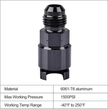 EVIL ENERGY 6AN Male to 3/8" Quick-Disconnect Female EFI Fuel Rail Fitting - Image 3