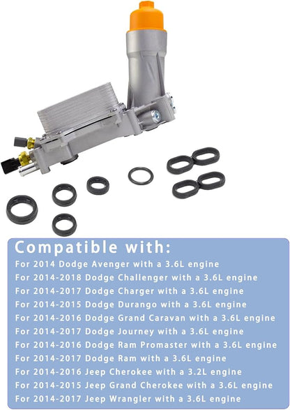 926-959 Aluminum Engine Oil Filter Housing Oil Cooler Kit - Image 4