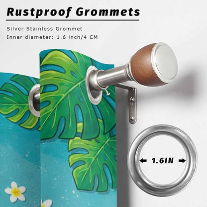 Summer Outdoor Curtains for Patio Plumeria Swimming Circles Ocean Beach - Image 2