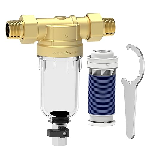 90 Micron Disc Spin Down Sediment Filter, Reusable ＆ Anti-Clog Whole House by Weisswasser