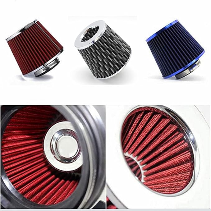 Cone Air Filter 3 Inch Inlet, Clamp-on 76mm/3" Cold Air Intake Filter, Washable - Image 4