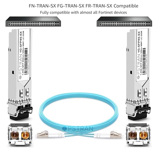 OPSTRAN 1000BASE-SX SFP Optical Transceiver Module Compatible with Fortinet FN-TRAN-SX FG-TRAN-SX FR-TRAN-SX 850nm 550m DDM Duplex LC MMF 4pcs/Pack