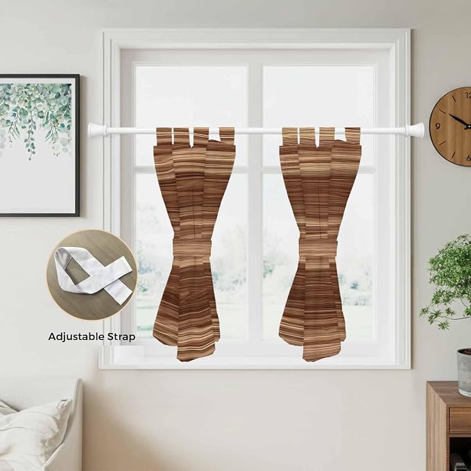 Brown Western Bedroom Curtains 63 Inch Length, Window Curtains Tab Top - Image 5