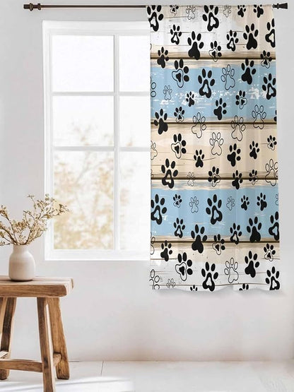 Sheer Curtains 63 Inch Length, Vintage Farmhouse Rustic Wooden Grain Privacy - Image 3