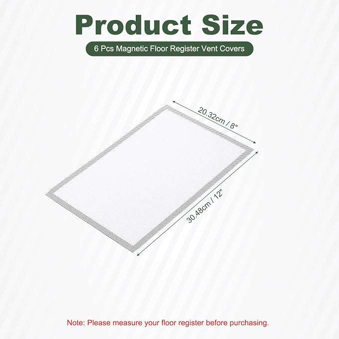 YOKIVE 6 Pcs Magnetic Floor Vent Covers, Floor Register Cover PVC Mesh Air Vent - Image 2