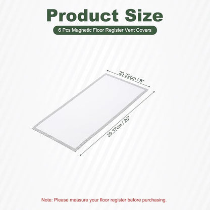 YOKIVE 6 Pcs Magnetic Floor Vent Covers, Floor Register Cover PVC Mesh Air Vent - Image 2