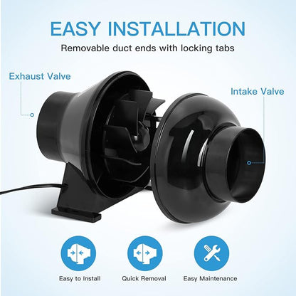 iPower 4 Inch 230 CFM Inline Duct Ventilation Fan Quiet Vent Blower - Image 5