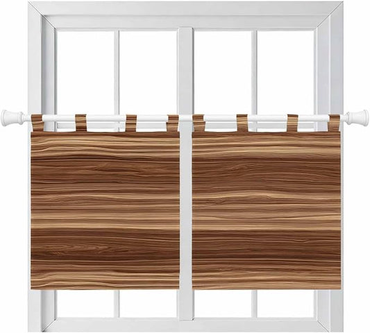 Brown Western Kitchen Curtains 36 Inch Length, Small Window Curtains Tab Top by Unknown