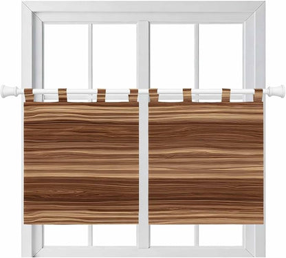 Brown Western Kitchen Curtains 24 Inch Length, Small Window Curtains Tab Top by Unknown