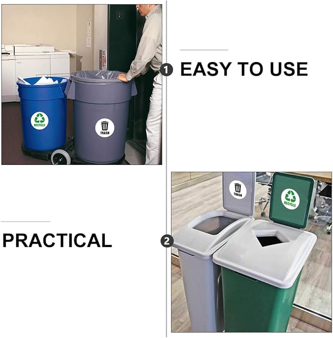 Waste Sorting Decal for Bins Reminding Stickers for Kitchen Garbage Can Labels - Image 5