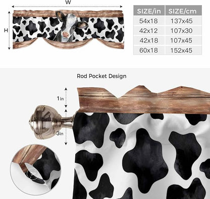 Cow Printed Tie Up Valance Curtains - Image 6