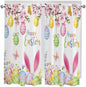 Happy Easter Bedroom Curtains 63 Inches length, Spring Watercolor Bunny Eggs by Unknown