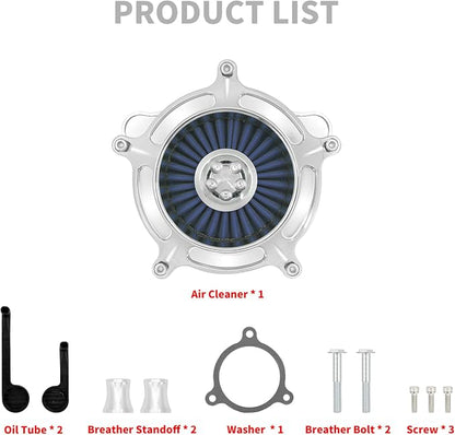 HDBUBALUS Motorcycle Air Filter Air Cleaner Intake System Cleaner Fit - Image 7