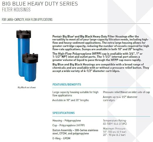 Pentair Pentek Big Blue Filter Housing and Sediment Water Filter Bundle | R50-BB - Image 3