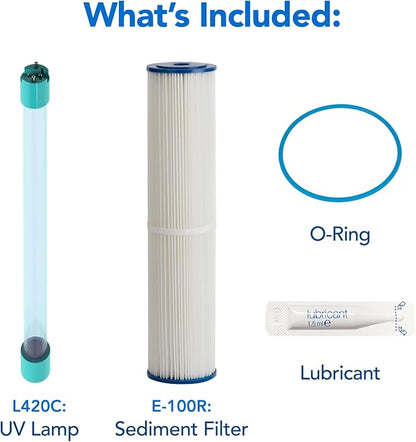 Kind Water Replacement Filter Set – Sediment Filter, UV Lamp & Quartz Sleeve – - Image 4