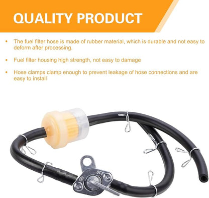 Car Fuel Filter Kit, 39.3" Hose and 3 Filter and Petcock Valve - Image 5
