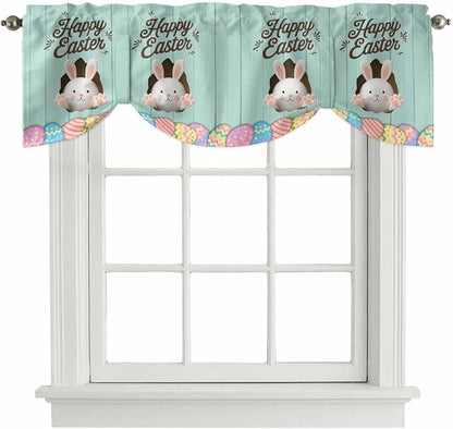 Green Easter Tie Up Valance Curtains by Unknown