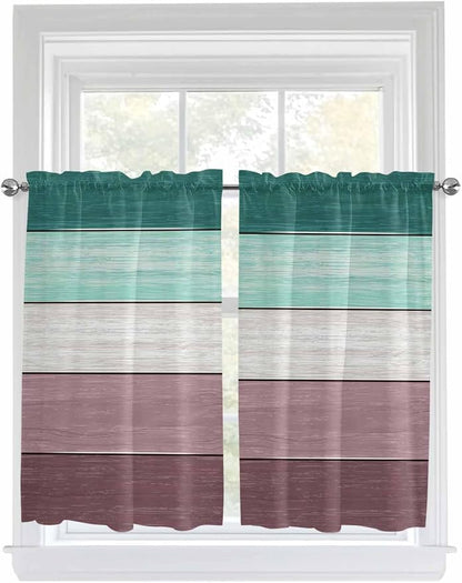 Retro Farm Woodcuts Texture Window Valance Curtains, 2 Panel - Image 9