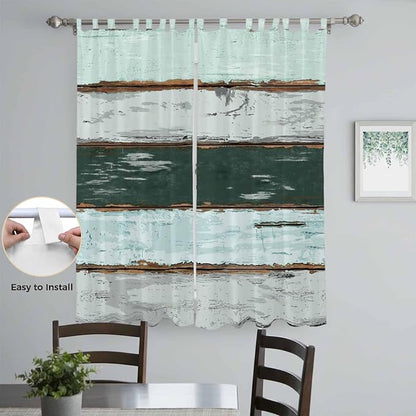Blue Teal Living Room Curtains 96 Inch Length, Window Curtains Tab Top - Image 4